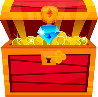 Coffre au trésor contenant de l'or et des diamants
